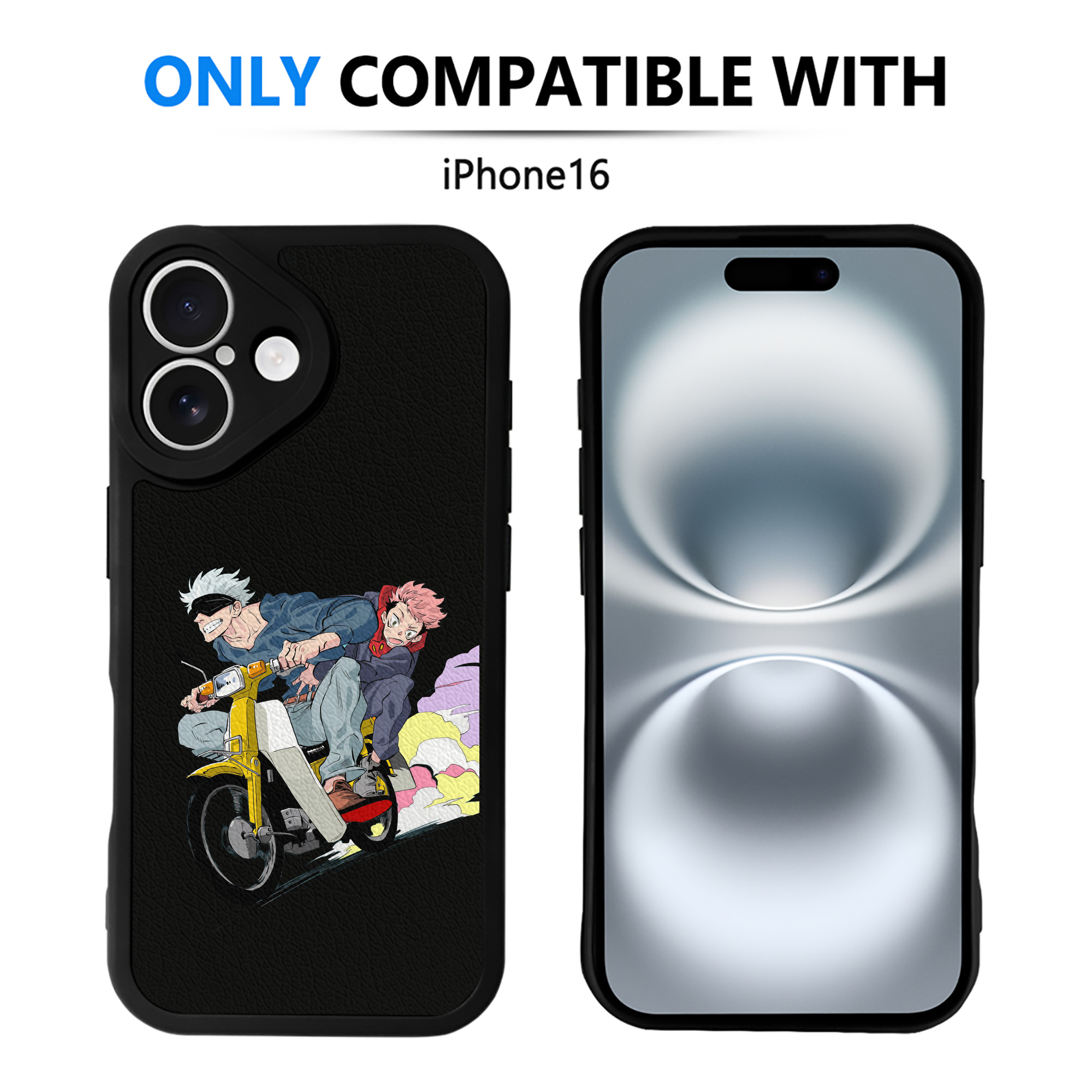 （画像用） 呪術廻戦 Jujutsu Kaisen 【iPhone 16シリーズ対応】シリコンスマホケース（レザー調） 材質：シリコン